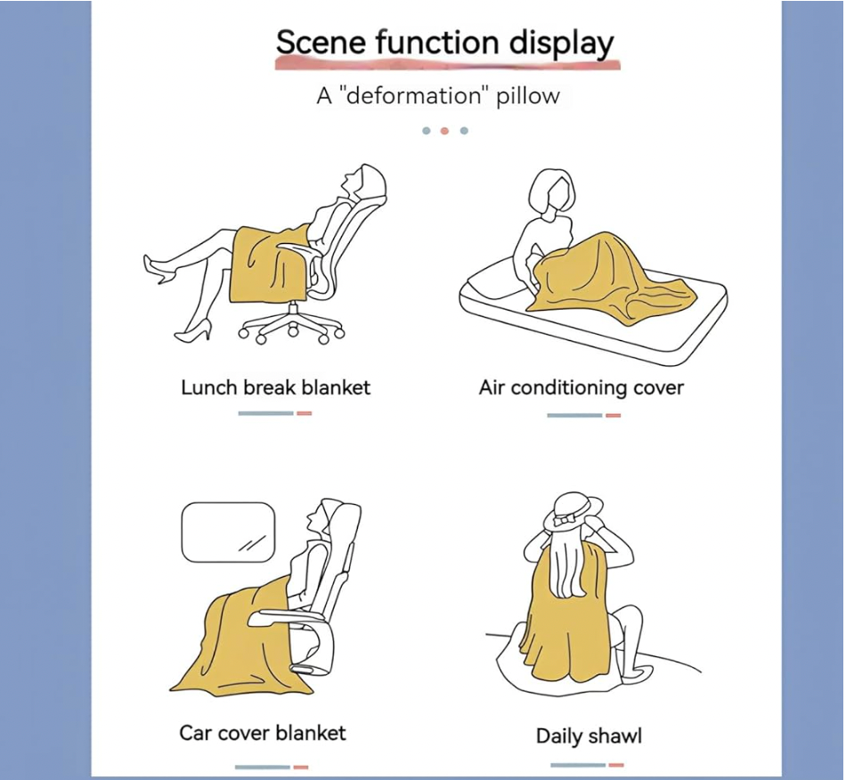 2 in 1 Pillow Blanket